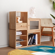 北欧简约实木格子柜卧室收纳柜置物柜ins书架客厅自由组合小书柜