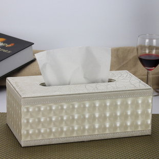 丽然皮革纸巾盒木客厅简约餐巾，抽纸盒创意欧式可爱家用车用可爱