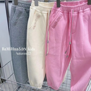 韩货品牌童装22儿童中大童青少年男女童加绒运动裤裤子