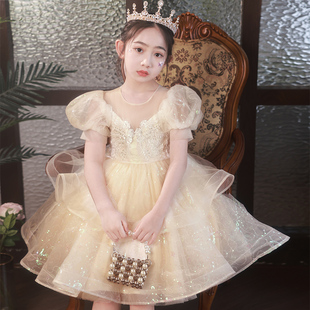 女童礼服高端公主裙钢琴，演奏比赛小主持人演出服儿童花童婚礼裙子