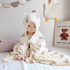 婴儿纱布浴巾纯棉新生儿全棉，宝宝浴巾带帽斗篷，儿童洗澡包裹包巾