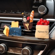 创意汽车出风口香水夹3d食物立体仿真出风口面包机香水车载装饰
