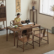 叙木新中式实木茶桌椅组合简约黑胡桃木阳台茶桌茶台小户型泡茶桌