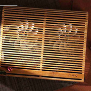 木质笔记本散热器14寸15.6寸17寸电脑支架底座usb，双风扇散热架