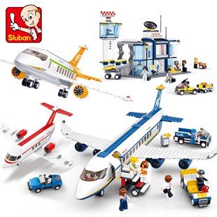中国积木飞机拼装玩具男孩子益智力航天大型客机拼图城市模型系列