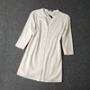 1757-亚麻衬衫外贸德国原单超大码七分袖，柔软宽松长款纽扣衬衫
