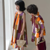 MUSSI夏季男女童韩版短袖衬衫短裤两件套儿童彩色格子连衣裙
