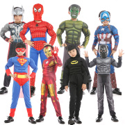 六一节儿童服装蝙蝠侠美国队长衣服变形金刚钢铁蜘蛛侠侠超人套装