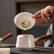 5ZV7羊脂玉白瓷茶壶茶杯便携式轻奢功夫泡茶套装陶瓷侧把泡茶旅行