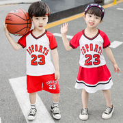 儿童夏季篮球服男童球衣女童，23号运动套装幼儿园，表演服小学生球衣