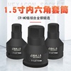 气动风炮内六角液压扳手1.5寸1寸3/4寸H套筒批头旋具外六角2寸半