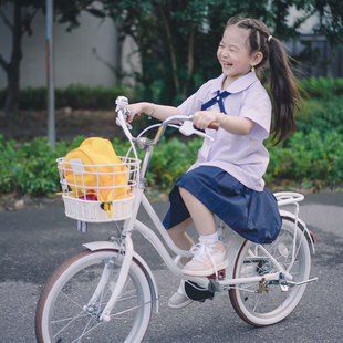 纽斯加儿童自行车6-12岁中大童女孩子单车复古青少年田园风