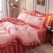 四季ins公主风床裙四件套，全棉纯棉小清新被套网红款床单床上用品