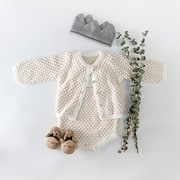韩版ins婴童0-2岁女宝宝，套装开衫外套+哈衣婴儿，哈衣爬服两件套