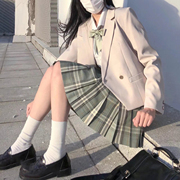 LF原创短款西服日系学院风高级感辣妹长袖上衣JK制服小西装外套女