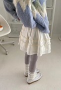 uniquesei韩版简约个性奶油花边，蛋糕蓬蓬裙显瘦休闲弹力半身短裙