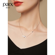 jxrxs925纯银字母项链女莫桑钻锁骨链颈链小众设计感法式气质吊坠