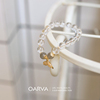 oarva天然白水晶(白水晶)手链，女生水晶原创设计简约ins风鱼尾灰月光石手串