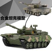 中国t99式主战坦克合金车，模型m1a2履带式，豹2坦克战车模型声光玩具