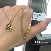 香港六福珠宝999黄金电黑金美元金币一体套链黄金项链