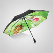 龙猫雨伞双层全自动防晒遮阳伞，宫崎骏动漫伞，折叠女晴雨两用太阳伞