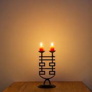 复古铸铁烛台祝福新年婚礼客厅艺术品摆件上香蜡烛香薰