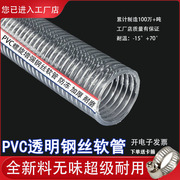 pvc透明带钢丝软管螺旋，增强管6分一寸2寸3寸加厚塑料抽油管耐高温