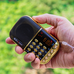 老人收音机晨练便携式mp3播放器，双电池超长待机迷你音响插卡音箱