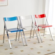 加厚折叠椅子家用网红ins靠背餐椅，现代简约休闲拍照奶茶店透明椅