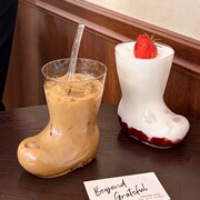 ins风网红创意靴子玻璃杯透明个性果汁饮料杯咖啡杯冷饮气泡水杯