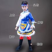 儿童少数民族服装男童，中小学生幼儿藏族，蒙古族表演舞蹈演出服装