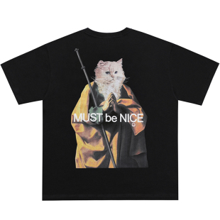 美国潮牌RIPNDIP 贱猫口袋猫 短袖T恤 男女情侣款 NERMUS祈祷僧侣