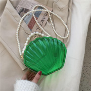 斜挎包女包珍珠贝壳包包2023潮透明包ins个性小包包女手提包