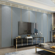 素色影视5d电视背景墙纸，现代简约鹿皮绒，壁纸沙发床头条纹客厅2022