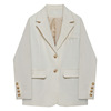 杏白色小西装外套小众设计英伦风自制春秋韩版女西服西装外套