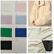 涤纶+pu膜百叶格防水布料，男女时装夹克工作服棉服棉衣羽绒服面料
