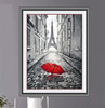DMC十字绣套件风景 客厅 卧室 精准印花 巴黎的雨 浪漫巴黎巷红伞