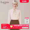 lavinia法式蝴蝶结衬衫女春秋，设计感小众，衬衣雪纺上衣r25c103