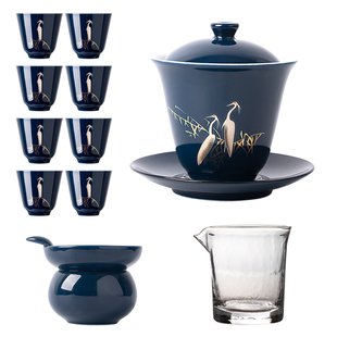 陶瓷茶具套装家用功夫茶，简约中式茶道，陶瓷茶壶茶杯礼盒泡茶整套