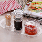 辣椒罐商用餐厅家用带，盖创意塑料亚克力调料，瓶罐套装厨房用品餐具