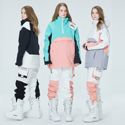 探宿者单板滑雪服帽衫套装男女冬季防风防水保暖加厚双板滑雪套装