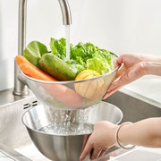 洗菜盆沥水篮双层不锈钢洗水果器家用多功能厨房神器篮子漏滤筛筐