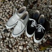 白色已到货 日产Asahi M014 低帮系带帆布鞋休闲鞋硫化鞋 两色