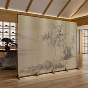 定制中式禅意竹子实木双面可移动折叠屏风隔断客厅入户玄关免安装