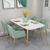 轻奢大理石餐桌椅组合简约小户型家用长方形铁艺，餐厅饭桌子