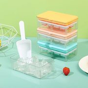 按压软胶冰格冰块模具创意，带盖储冰盒家用方形制(方形制，)冰冻冰模具制冰盒