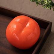 柿子罐礼盒套装陶瓷喜糖罐子柿柿如意婚庆商务伴手礼加印logo