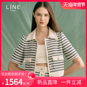 LINE女装夏季条纹夹克女薄款短袖通勤夹克外套NWJKNF4300