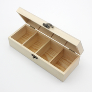 多格木盒子4格实木包装盒茶叶盒桌面杂物收纳盒 可定制小木盒