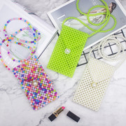 手工串珠编织成品泫雅同款手机包DIY制作包包女夏网红珍珠斜跨包